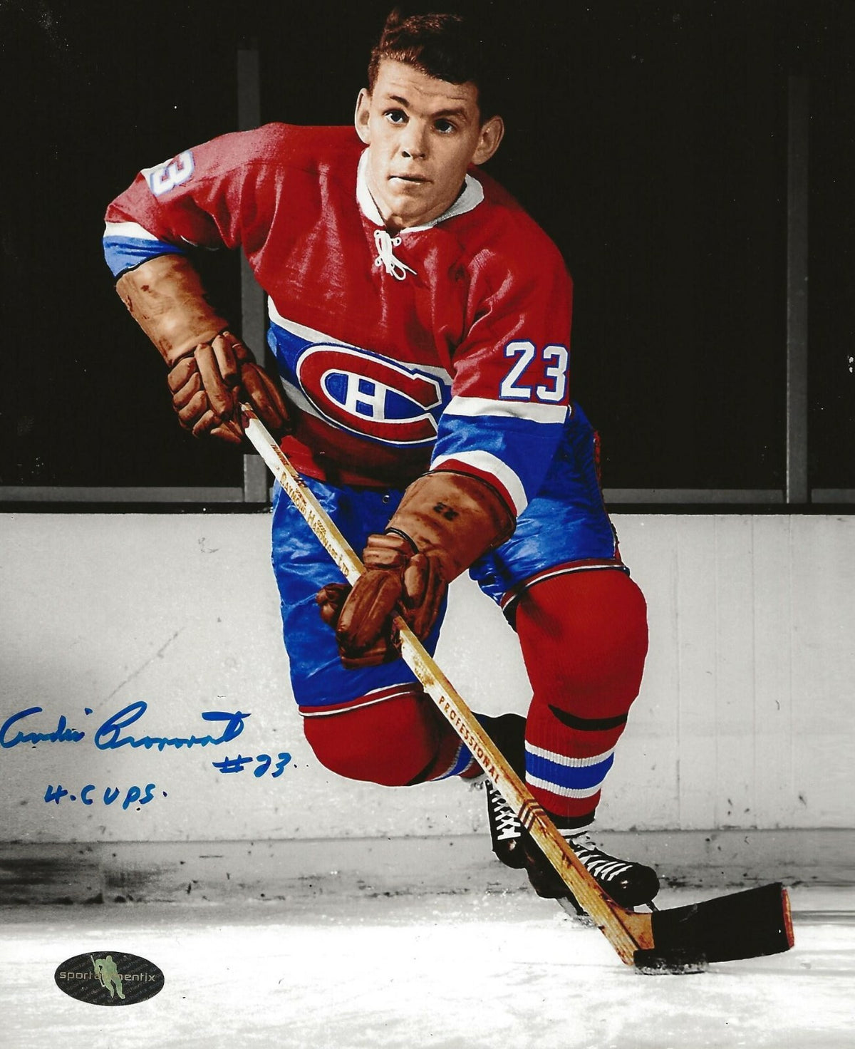 Andre Pronovost signed Montreal Canadiens 8x10 photo autographed 