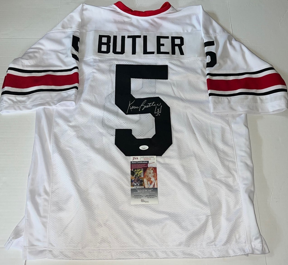 Kevin Butler Georgia Bulldogs signed White Custom jersey autographed Bears JSA