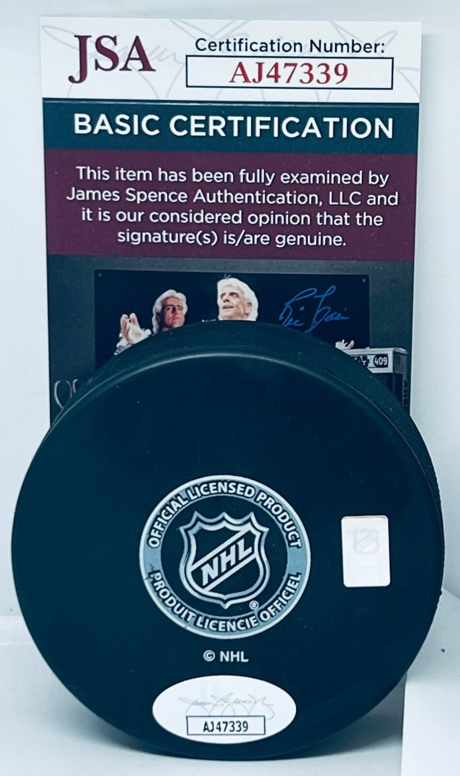 Simon Edvinsson signed Detroit Red Wings Logo Puck autographed JSA