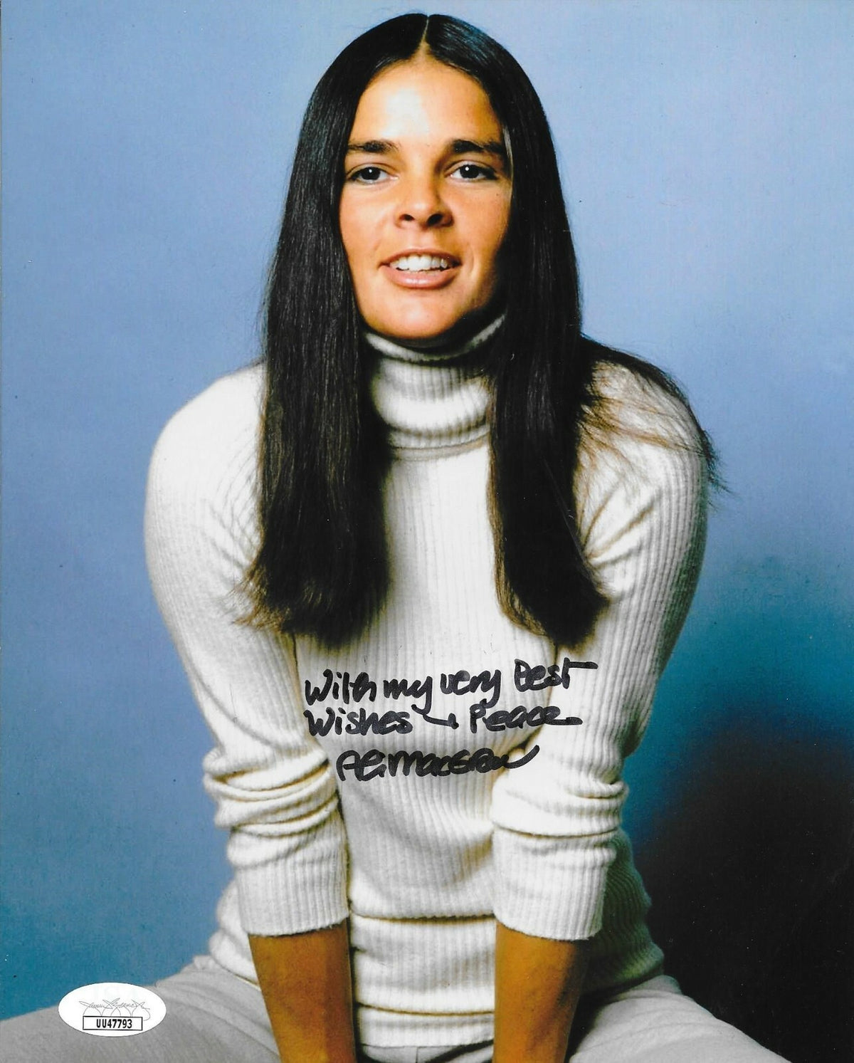 Ali MacGraw Love Story The Getaway signed 8x10 photo autographed 5 JSA