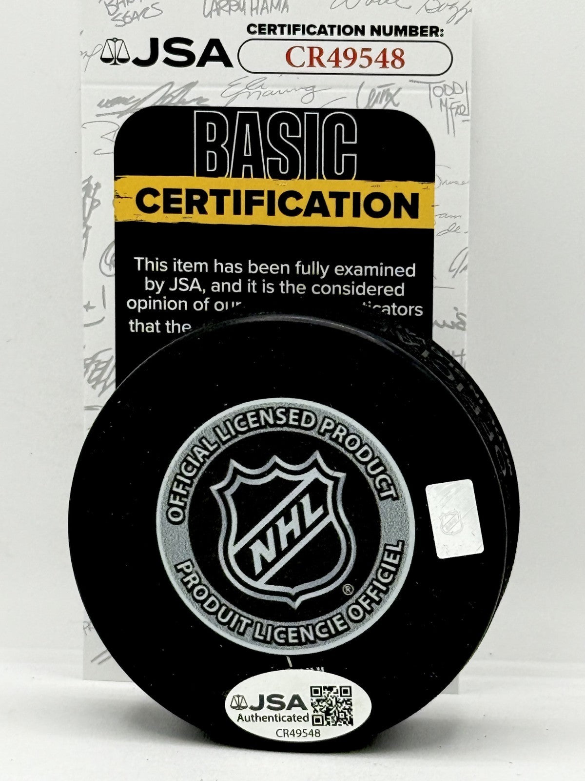 Larry Murphy signed Pittsburgh Penguins Logo Puck autographed JSA