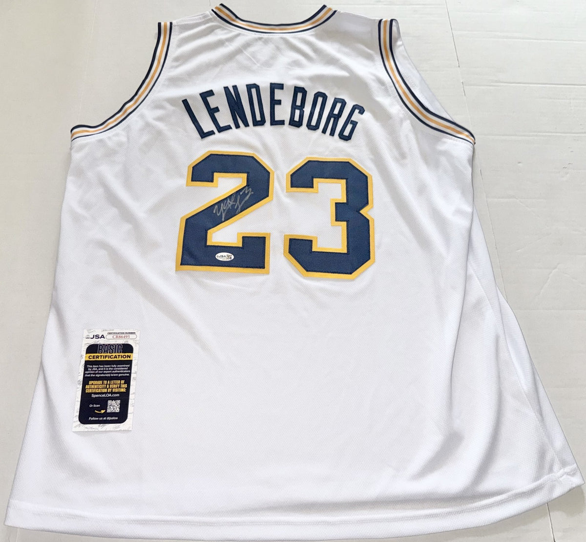 Yaxel Lendeborg Michigan Wolverines signed White Custom jersey autographed JSA