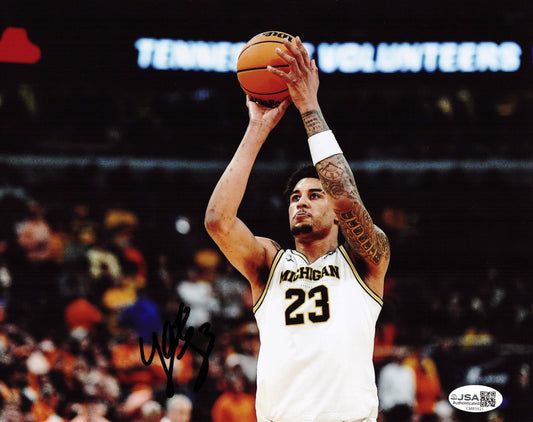 Yaxel Lendeborg signed Michigan Wolverines 8x10 photo autographed #3 JSA