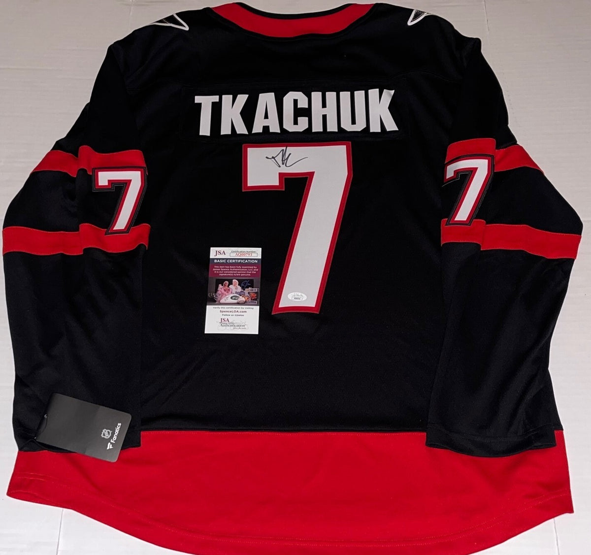 Brady Tkachuk signed Ottawa Senators Officially Licensed jersey autographed JSA