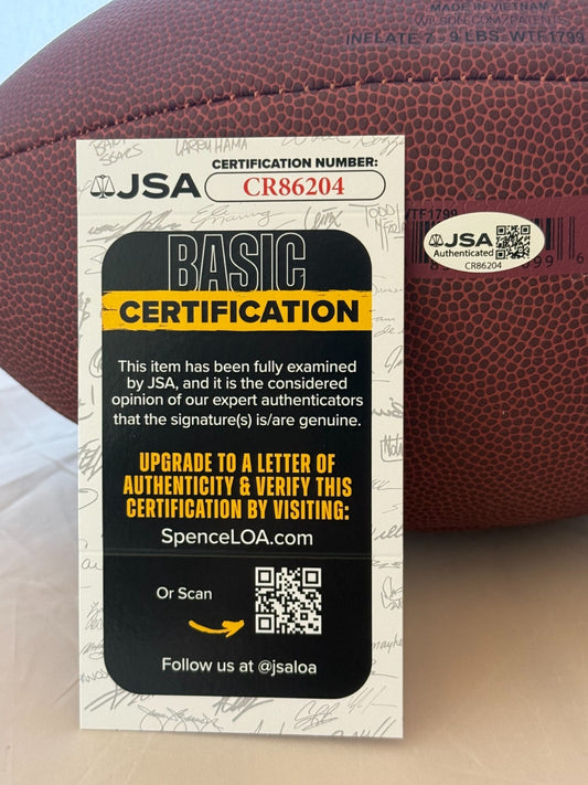 A. J. Hawk Green Bay Packers signed NFL Football autographed JSA