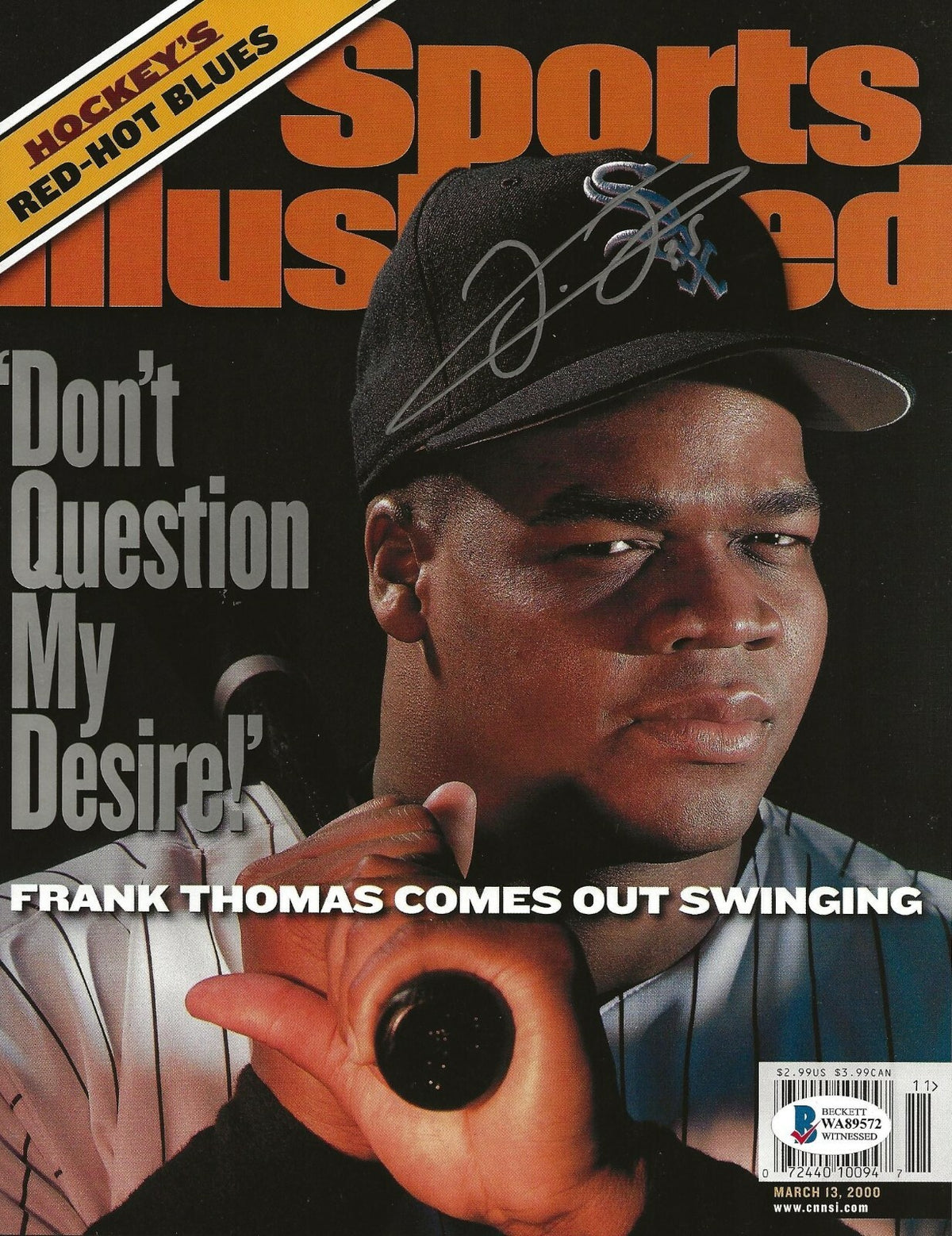 Frank Thomas White Sox signed Sports Illustrated SI Magazine Beckett Witnessed