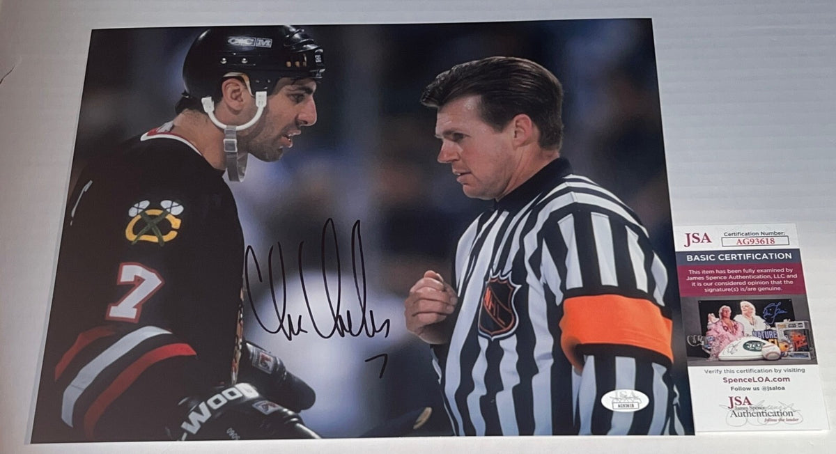 Chris Chelios signed Chicago Blackhawks 11x14 photo autographed 2 JSA