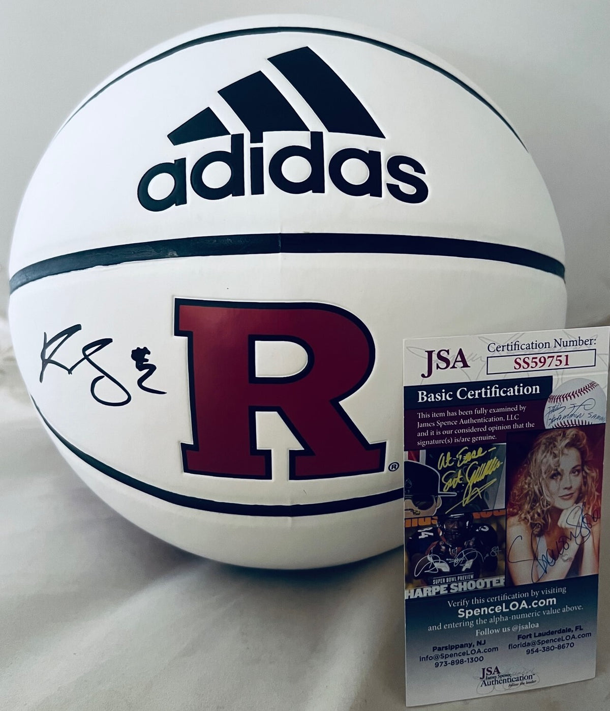 Kahleah Copper Sky signed Rutgers Scarlet Knights Logo Basketball Ball 2 JSA