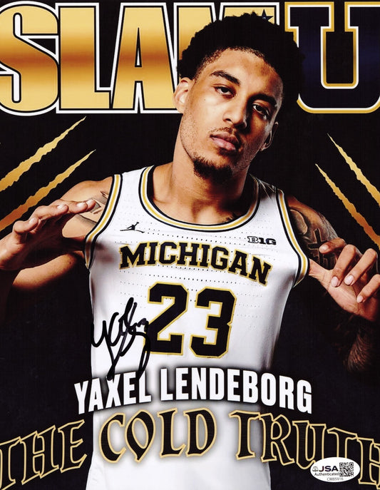 Yaxel Lendeborg signed Michigan Wolverines 8x10 photo autographed #2 JSA