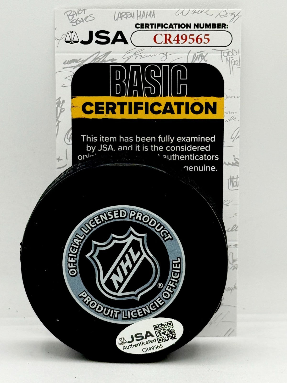 Pierre Larouche signed Pittsburgh Penguins Puck autographed JSA