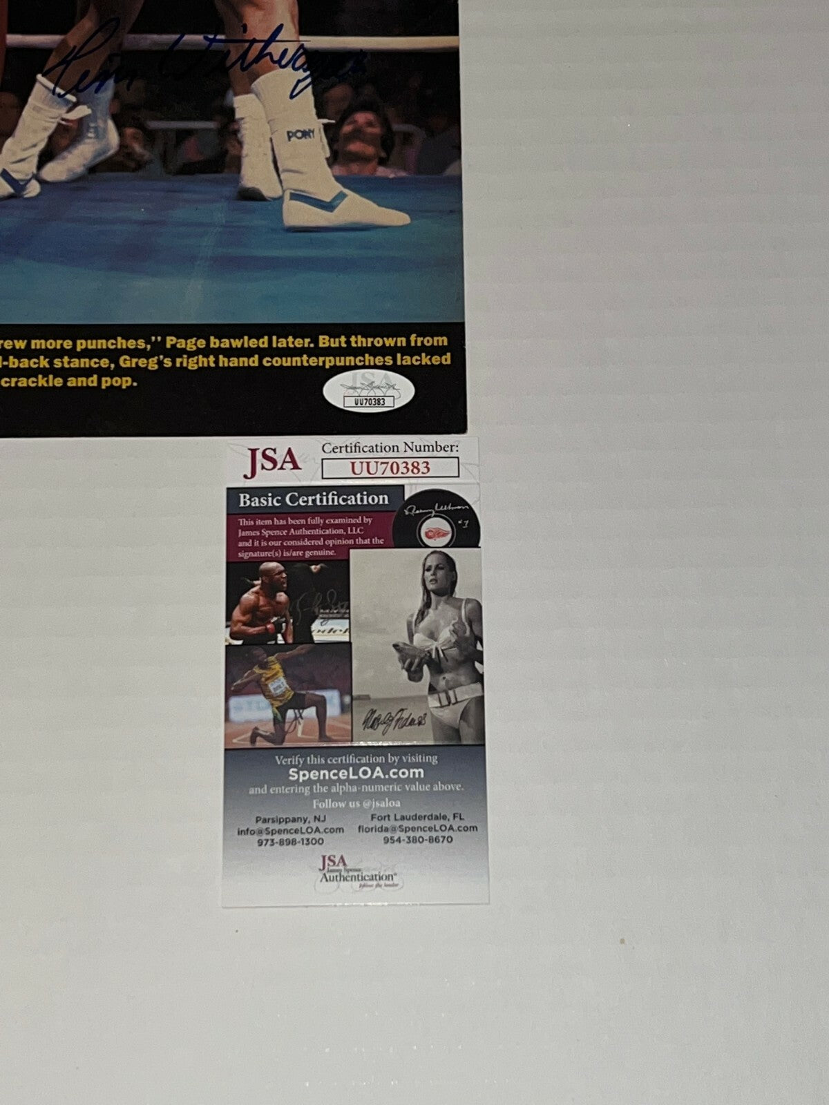 Terrible Tim Witherspoon signed Magazine Page Boxing Champ autographed 4 JSA