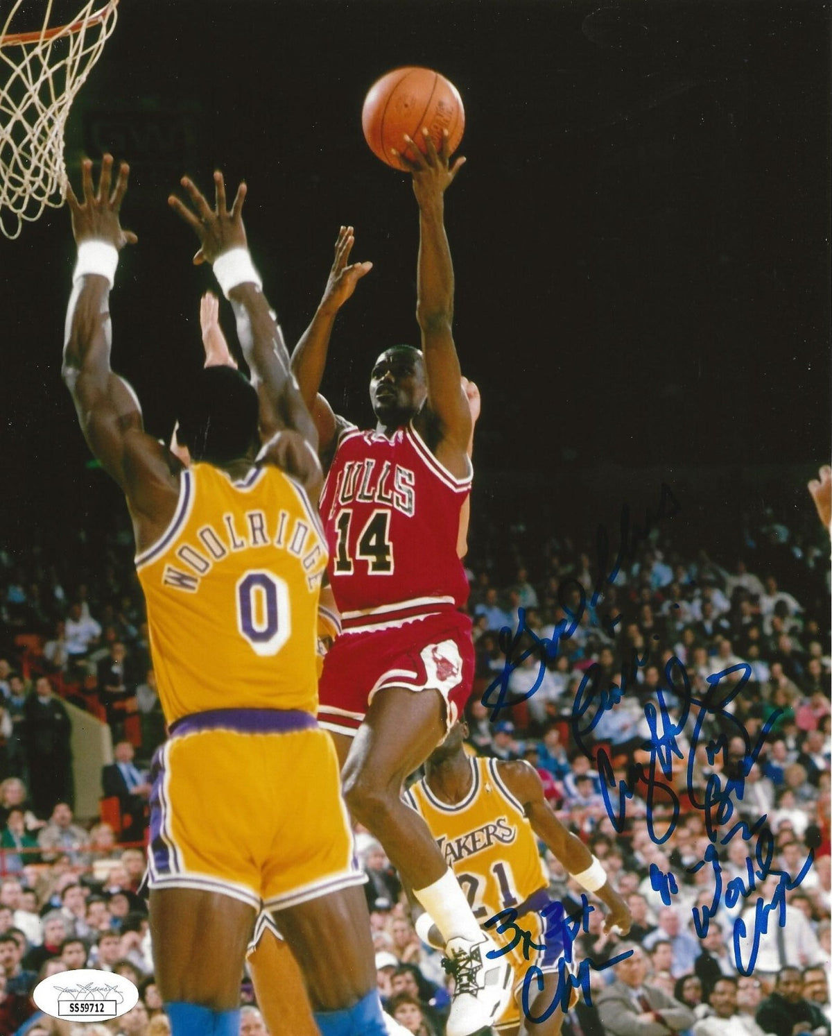 Craig Hodges signed Chicago Bulls 8x10 photo autographed W/ Inscription 2 JSA