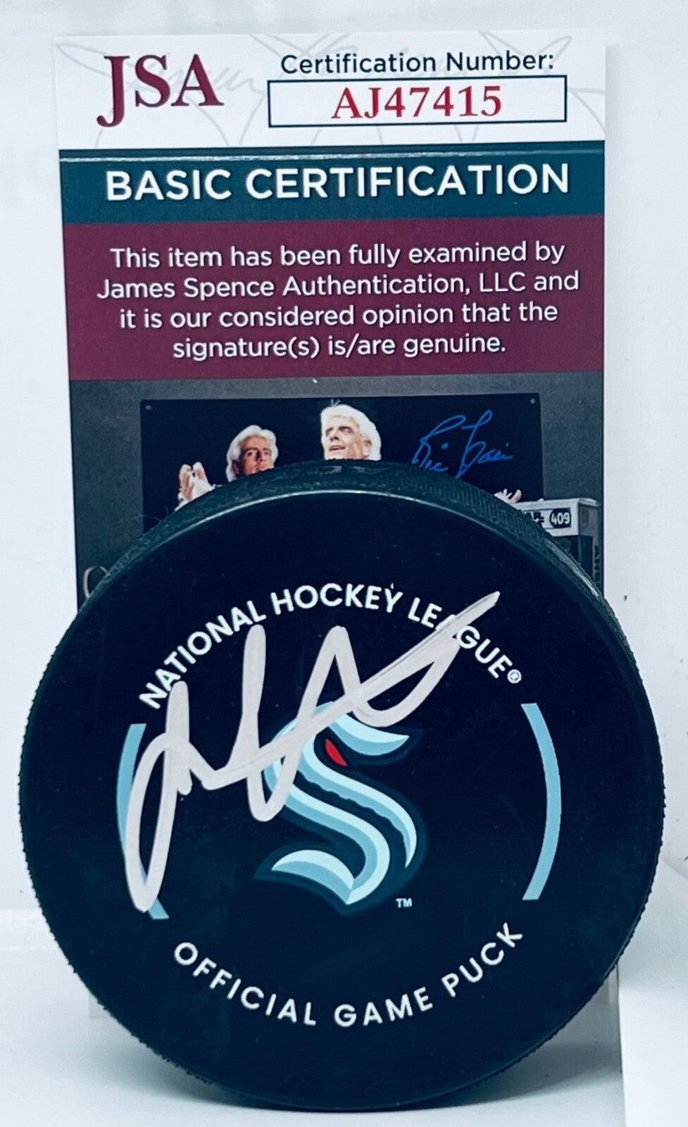 Dave Hakstol signed Seattle Kraken Official Game Puck autographed JSA