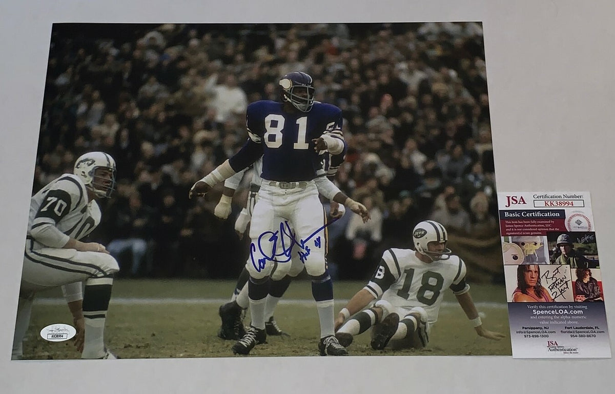 Carl Eller signed Minnesota Vikings 11x14 photo autographed W/ HOF Inscr. 2 JSA