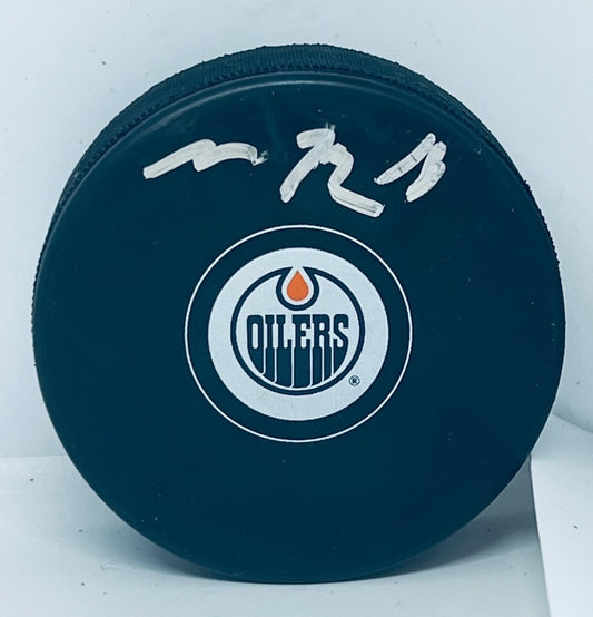 Zach Hyman signed Edmonton Oilers Puck autographed