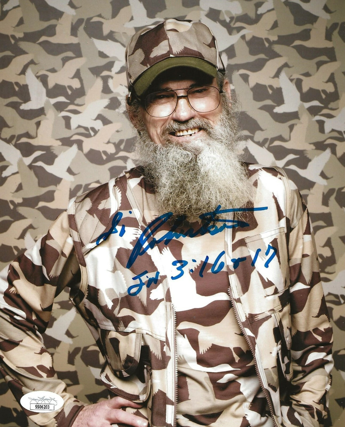 Si Robertson signed Duck Dynasty 8x10 photo autographed 4 JSA Certified