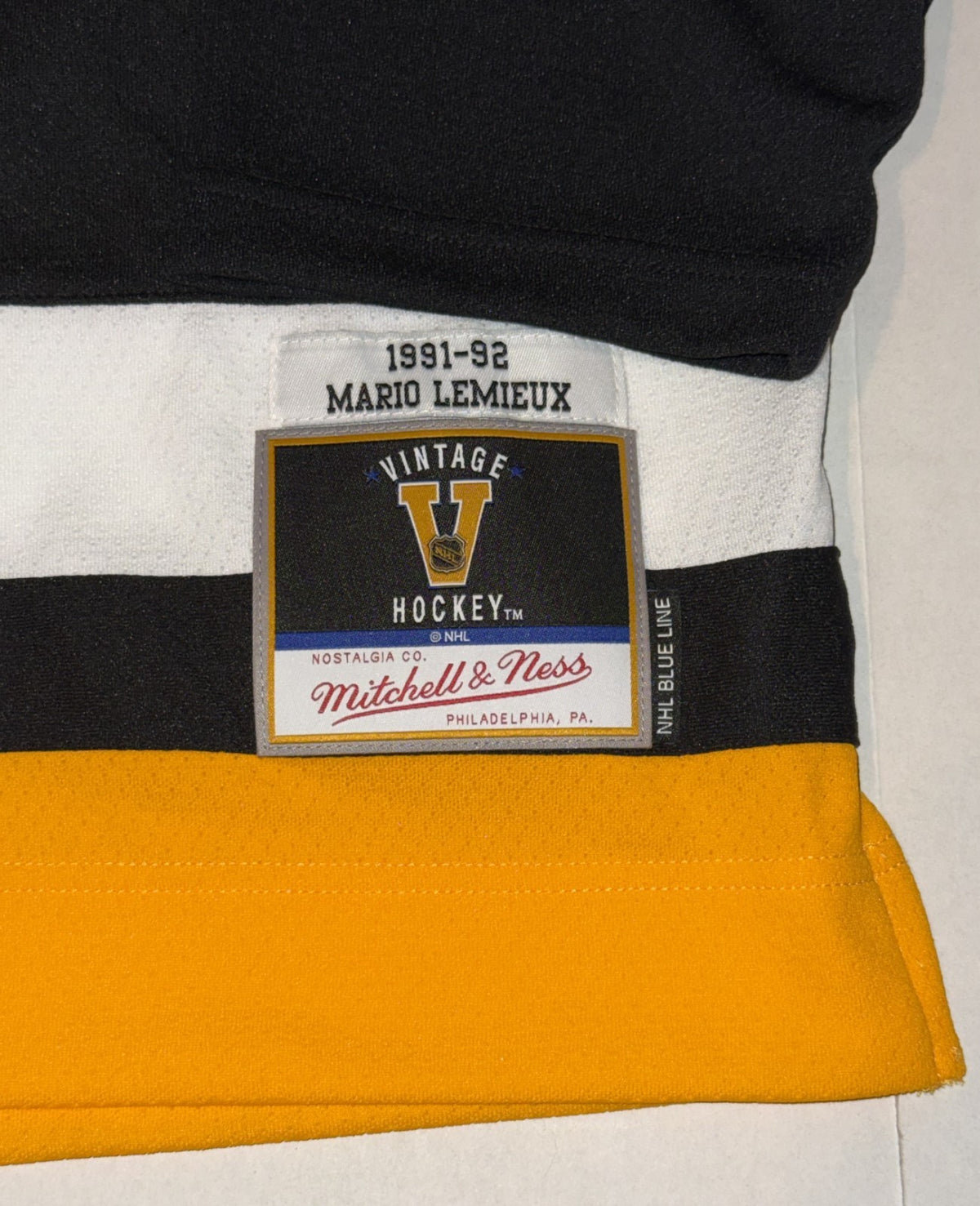 Mario Lemieux signed Pittsburgh Penguins Mitchell & Ness 1992 Cup jersey JSA COA