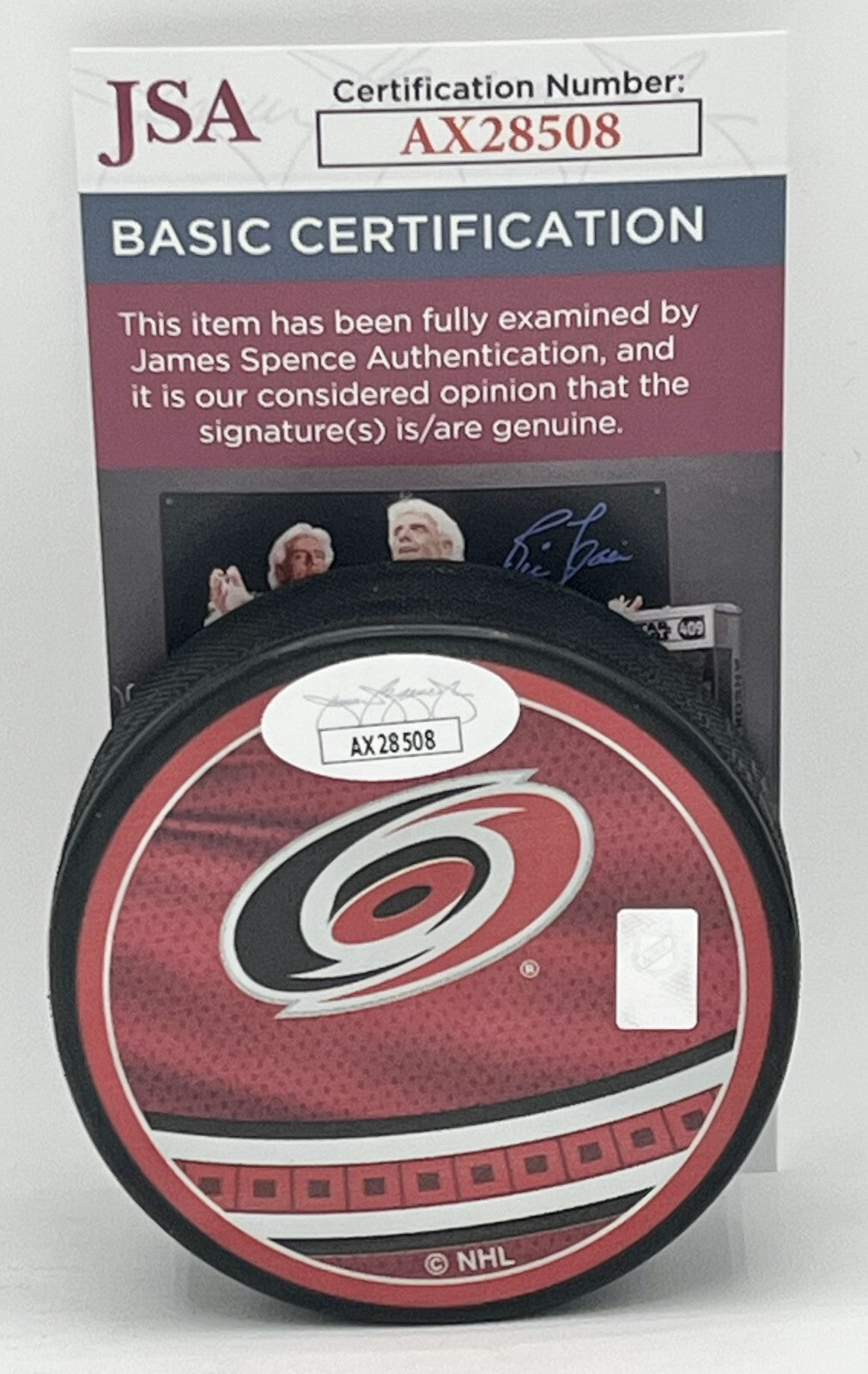 Mark Recchi signed Carolina Hurricanes Reverse Retro Puck autographed JSA