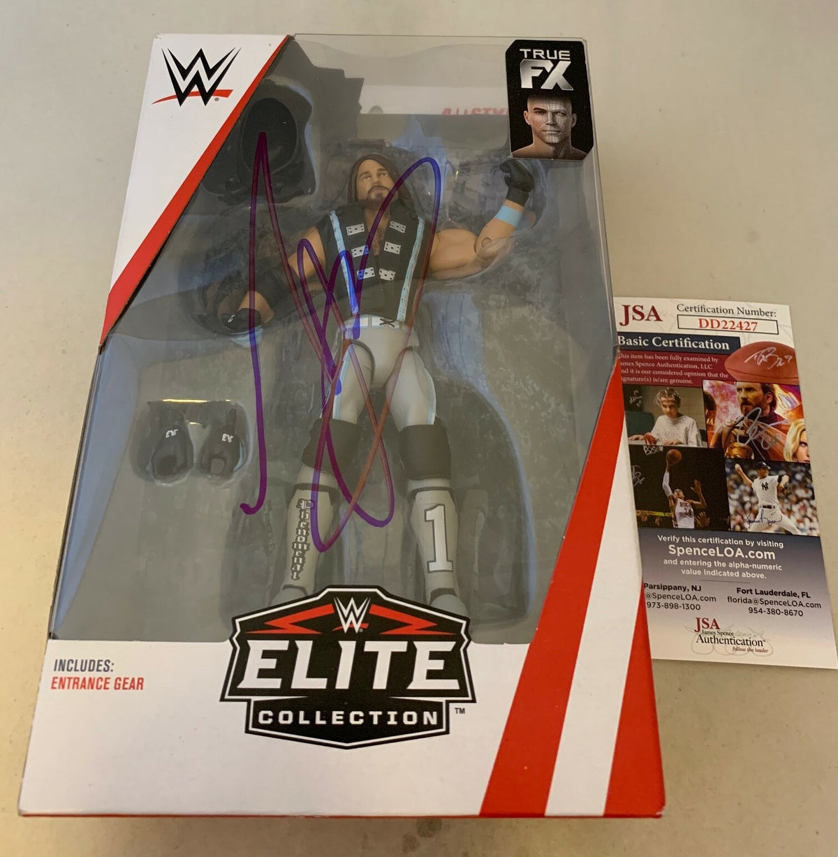 AJ A.J. Styles signed WWE Elite Top Picks Action Figure JSA Authenticated