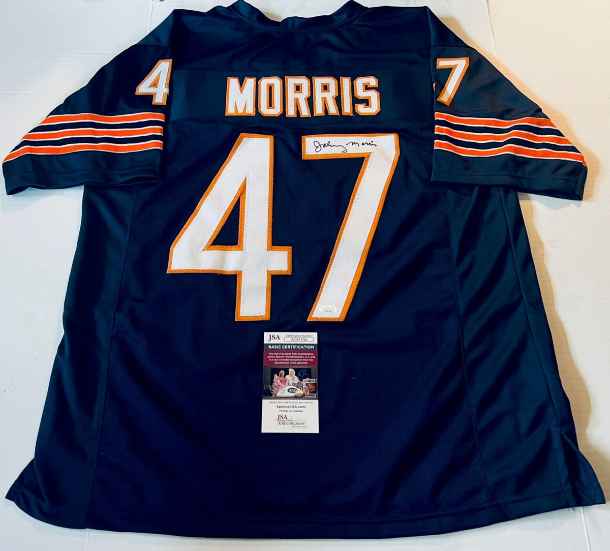Johnny Morris Chicago Bears signed Custom jersey autographed JSA