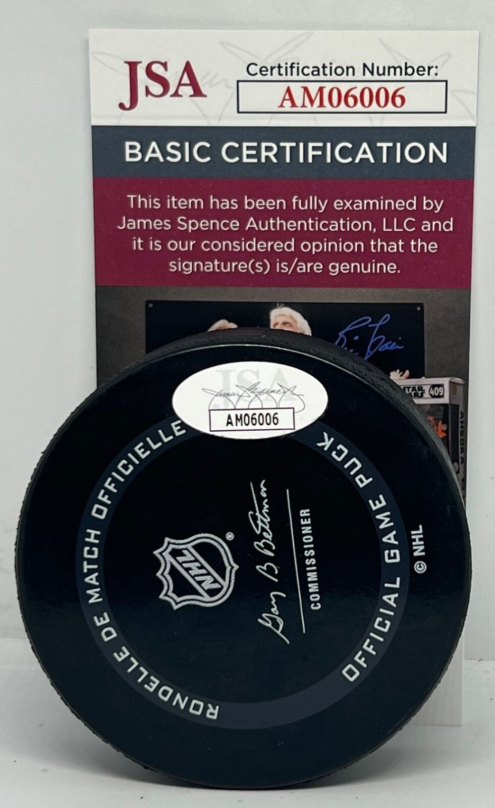 Bob Murray signed Anaheim Ducks Official Game Puck autographed JSA