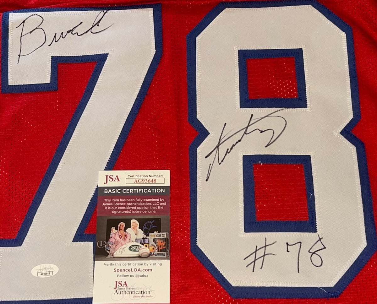 Bruce Armstrong New England Patriots signed Custom jersey autographed Pats JSA