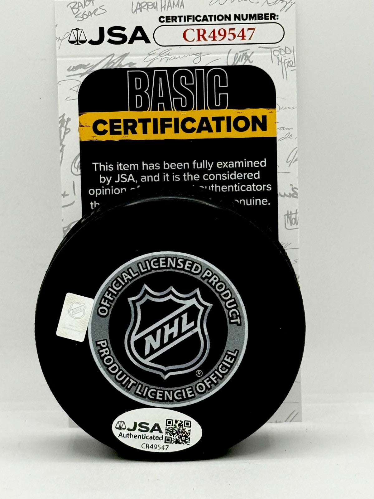 Jeff Carter signed Los Angeles Kings 2014 Stanley Cup Champs Puck JSA