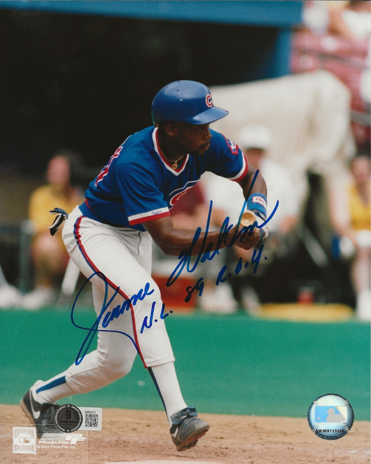 Jerome Walton signed Chicago Cubs 8x10 photo autographed W/ ROY Inscrip. Beckett