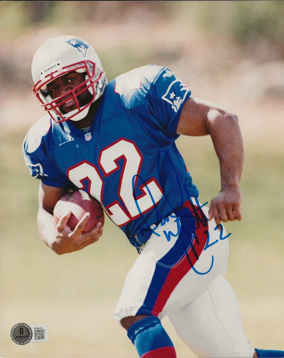Dave Meggett signed New England Patriots 8x10 photo autographed Beckett COA