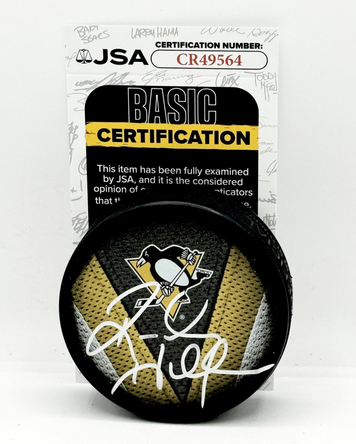 Randy Hillier signed Pittsburgh Penguins Puck autographed JSA