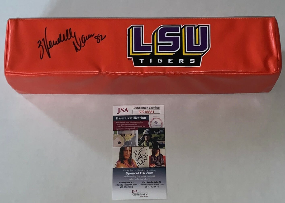 Wendell Davis Bears signed LSU Tigers Touchdown Pylon autographed Proof JSA 