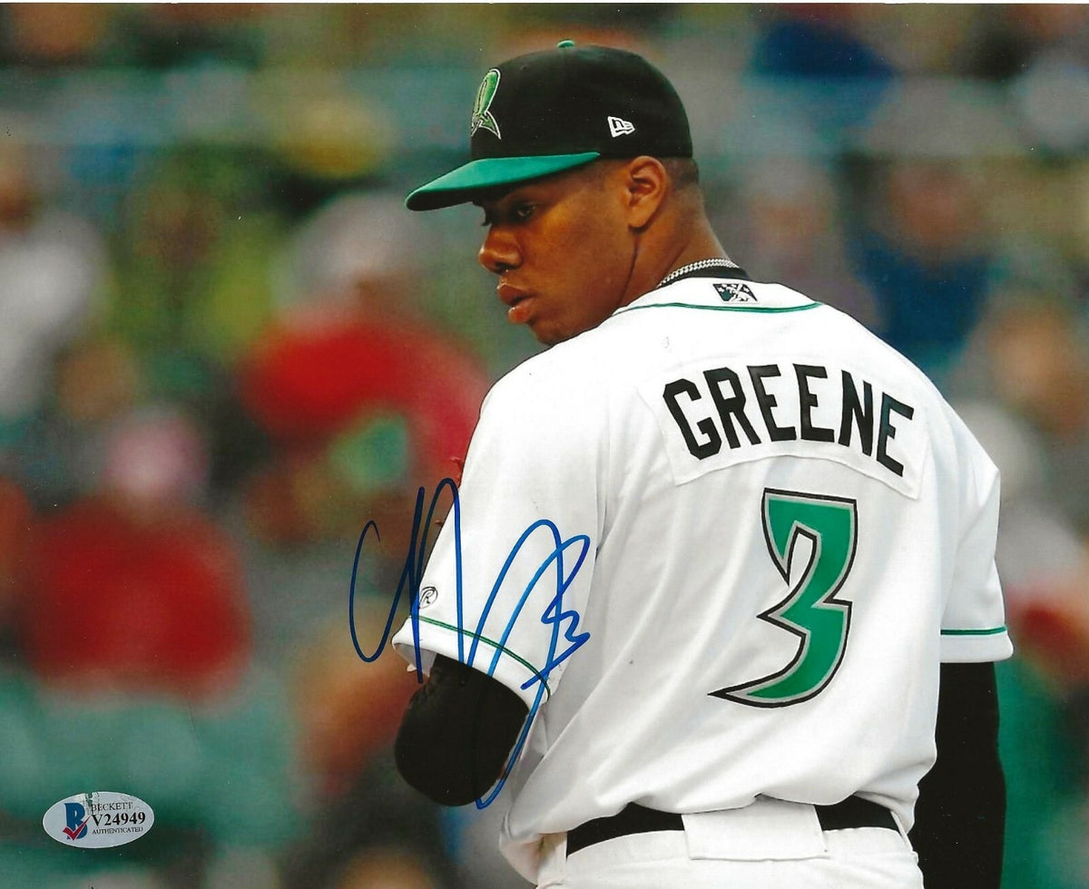 Hunter Greene Cincinnati Reds signed baseball 8x10 photo autographed BAS Beckett