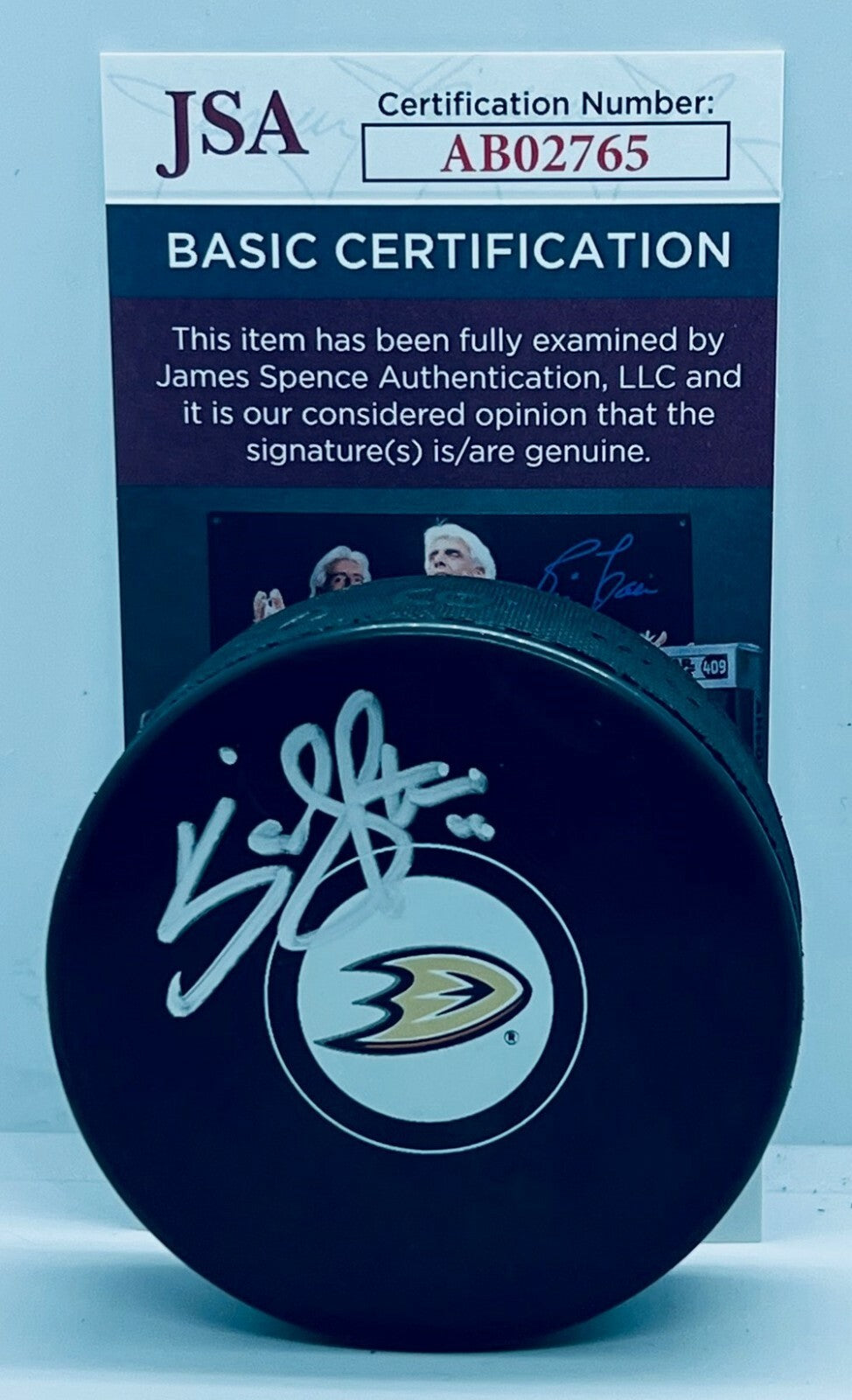 Kevin Shattenkirk signed Anaheim Ducks Puck autographed JSA