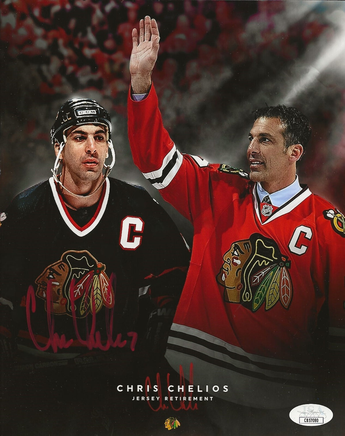Chris Chelios signed Chicago Blackhawks 8x10 photo autographed #3 JSA