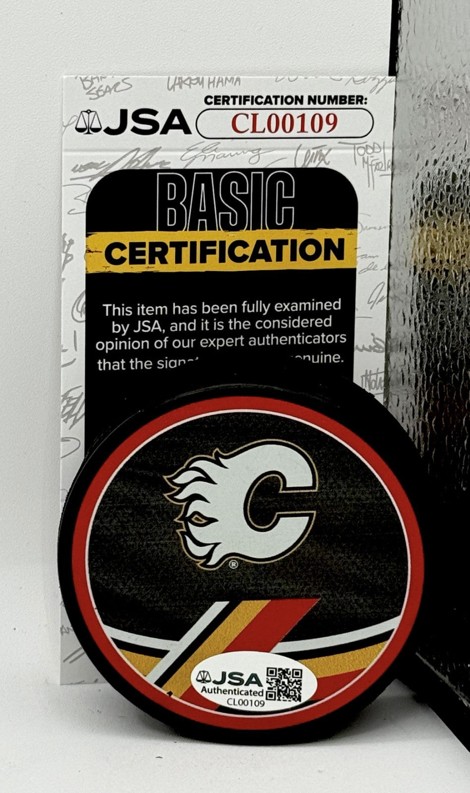 Dustin Wolf signed Calgary Flames Reverse Retro Puck autographed #2 JSA