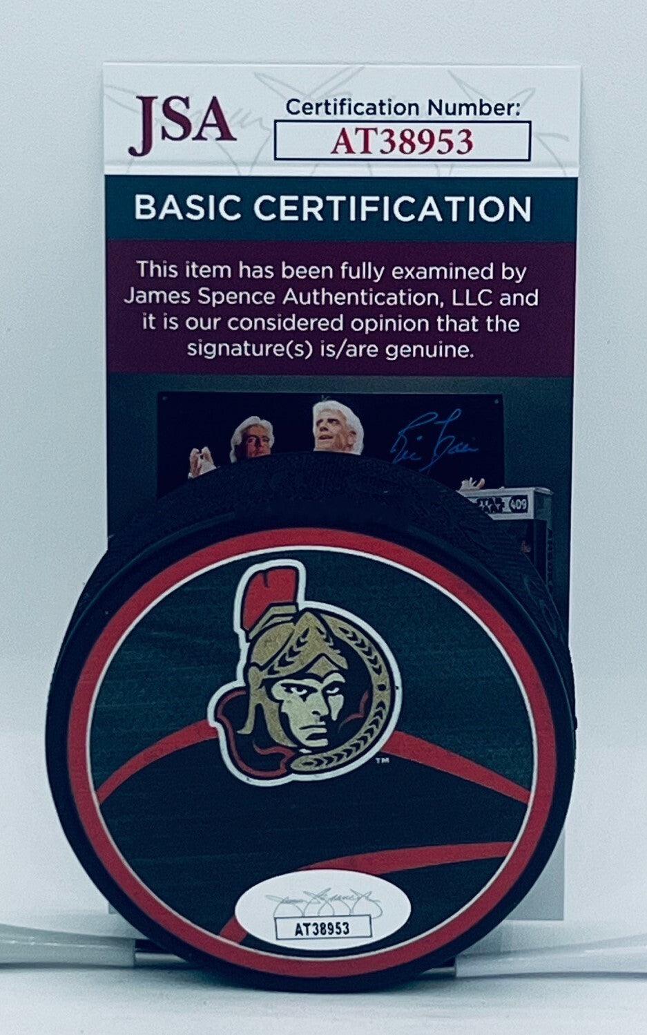 Thomas Chabot signed Ottawa Senators Reverse Retro Puck autographed JSA COA