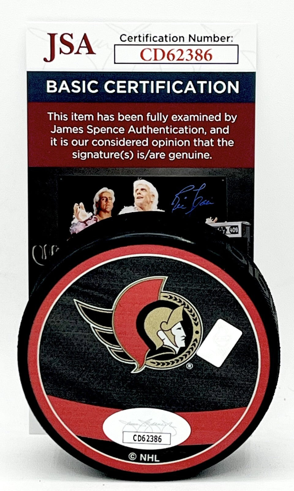 Drake Batherson signed Ottawa Senators Reverse Retro Puck autographed #2 JSA COA