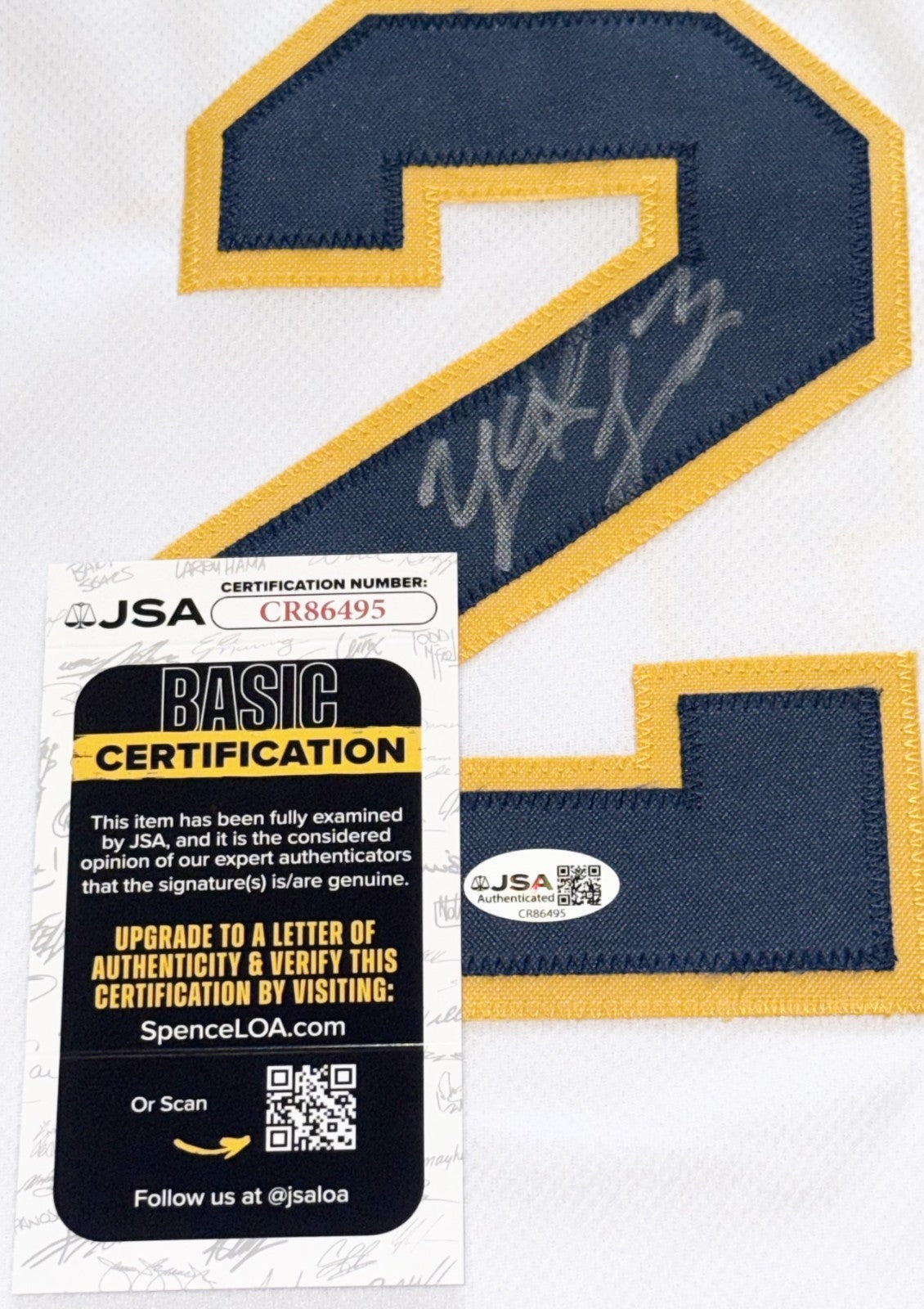 Yaxel Lendeborg Michigan Wolverines signed White Custom jersey autographed JSA