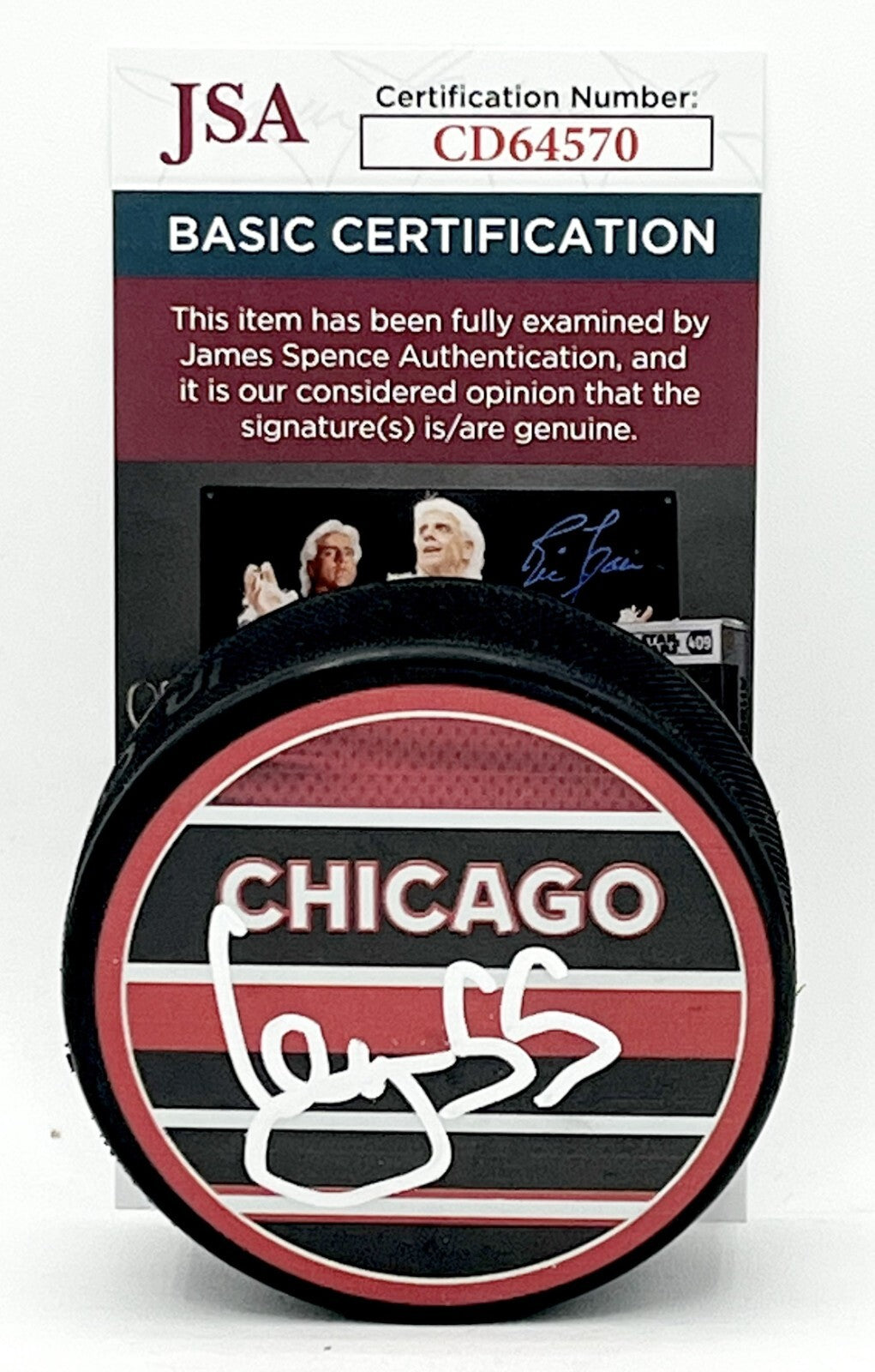 Artyom Levshunov signed Chicago Blackhawks Reverse Retro Puck autographed #2 JSA