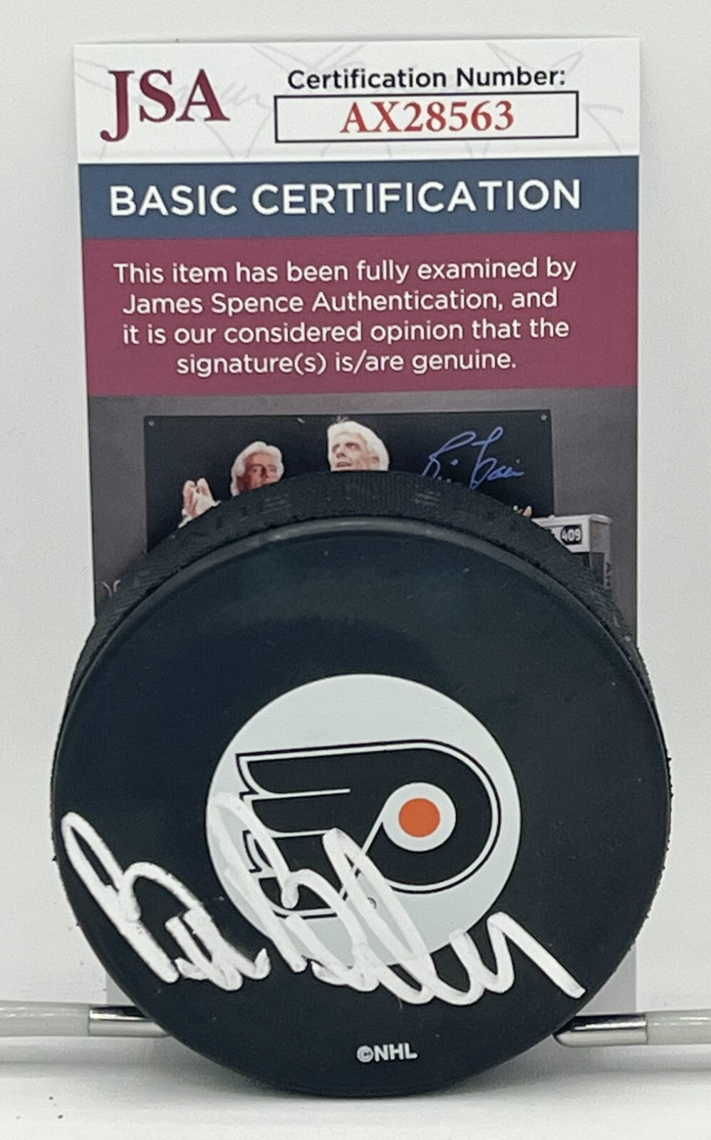 Bill Barber signed Philadelphia Flyers Logo Puck autographed JSA
