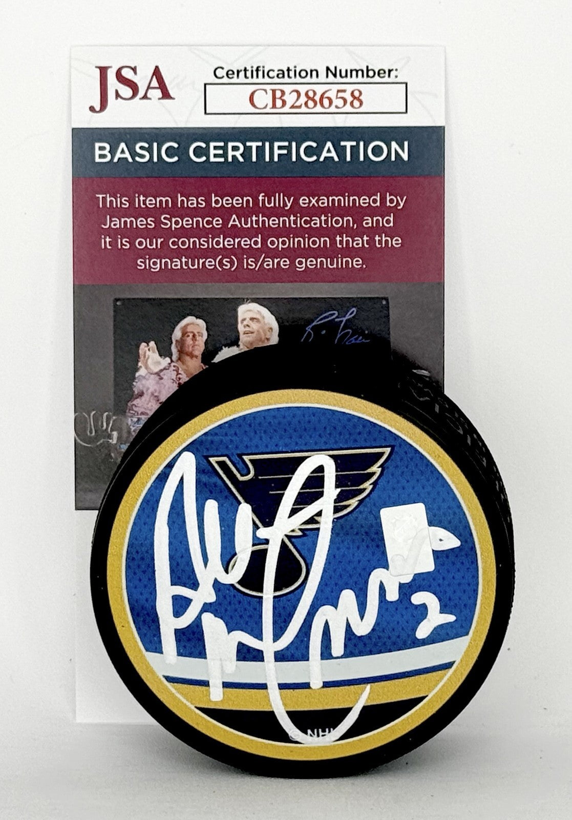 Al MacInnis signed St. Louis Blues Reverse Retro Puck autographed #1 JSA