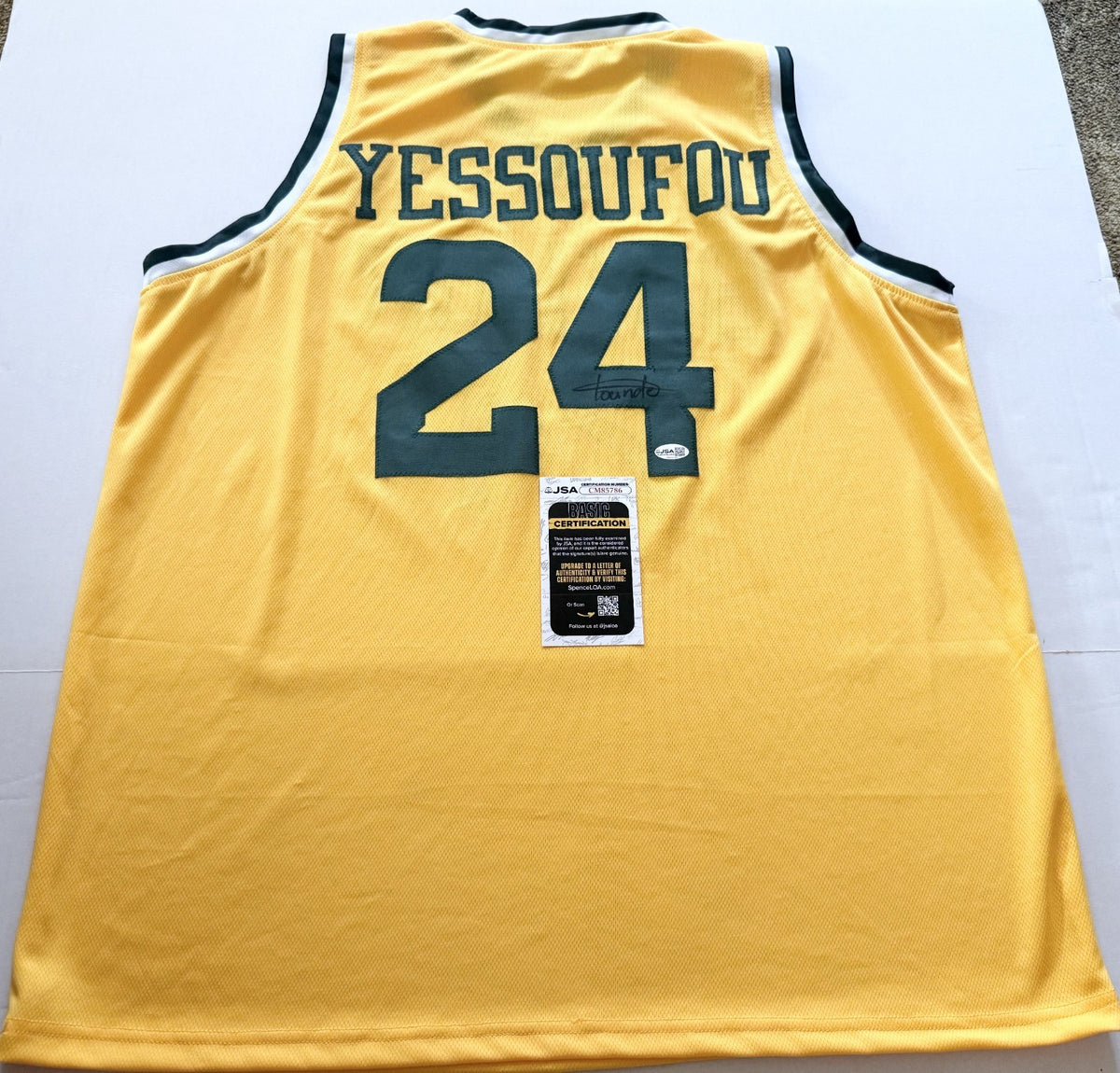 Tounde Yessoufou Baylor Bears signed Custom jersey autographed JSA