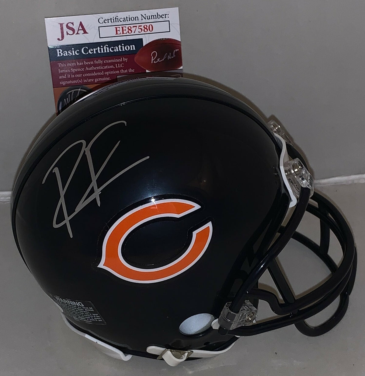 Riley Ridley signed Chicago Bears mini helmet autographed JSA
