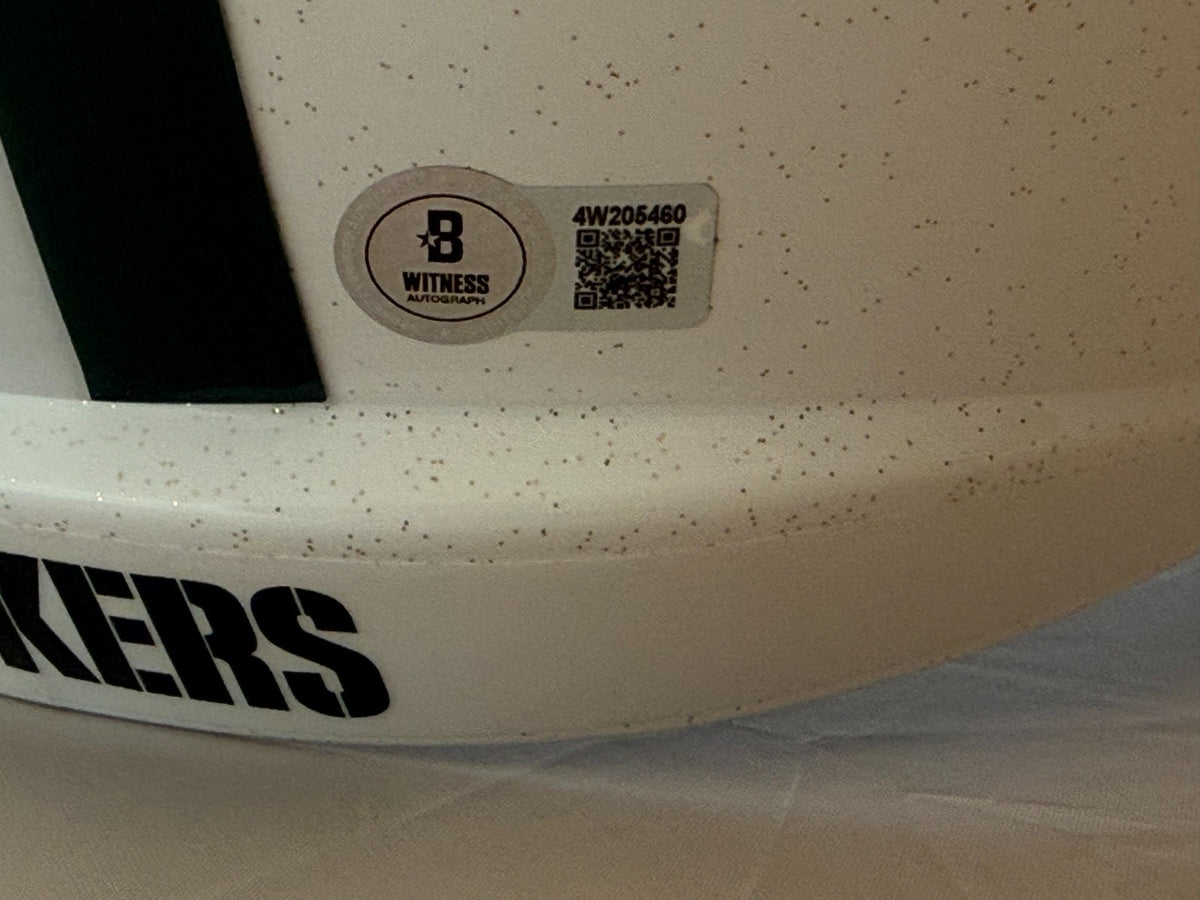 Jordan Love signed Green Bay Packers Alt White Full Size helmet Beckett Witness