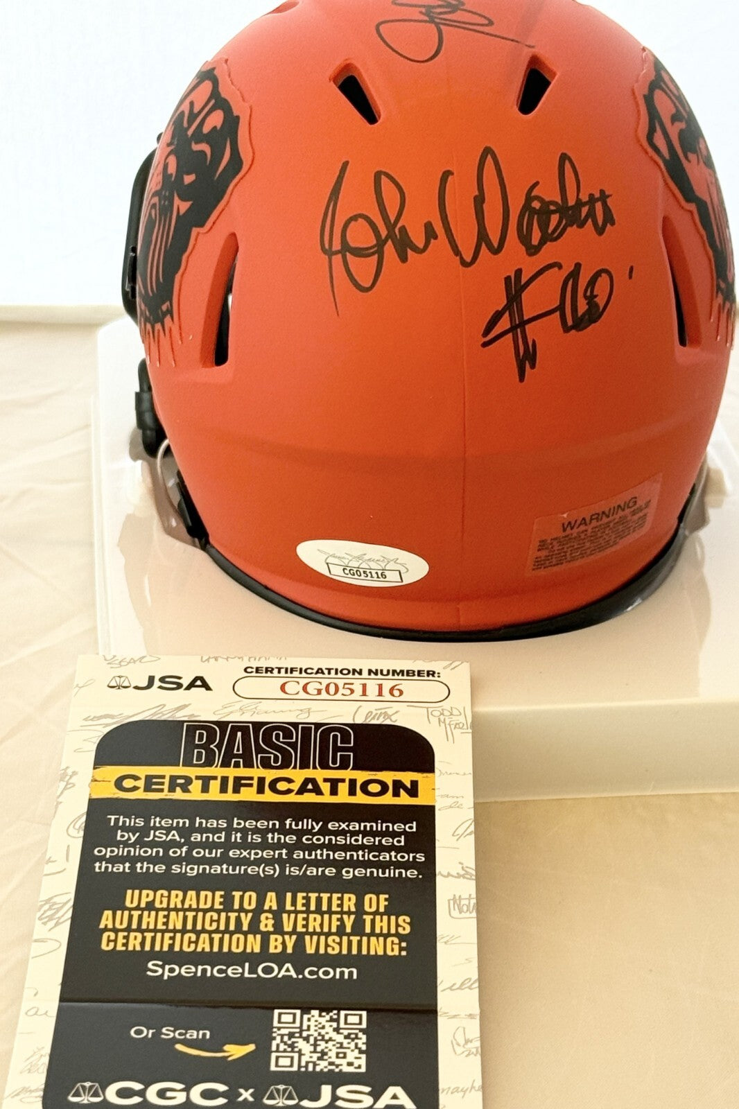 John Wooten signed Cleveland Browns Rave mini helmet autographed JSA