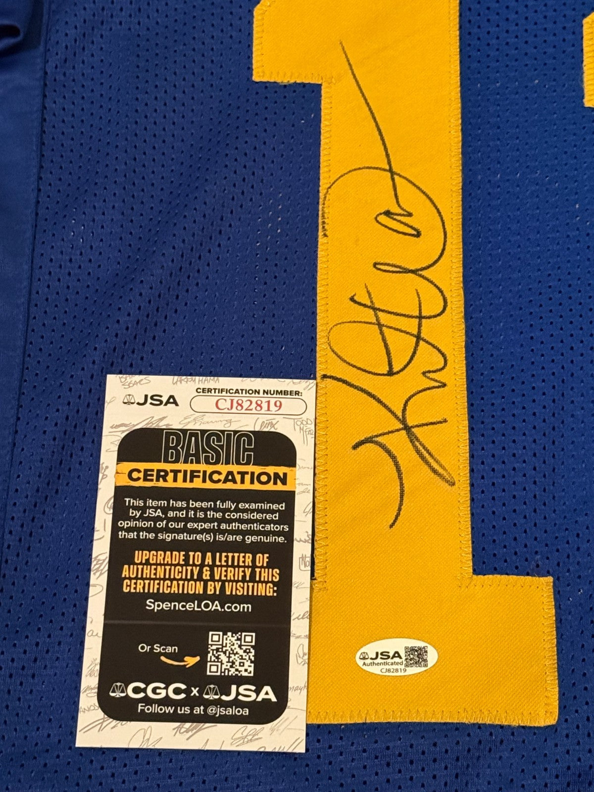 Kurt Warner St. Louis Rams signed Custom jersey autographed #2 JSA