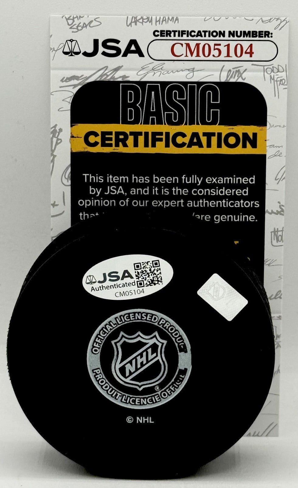 Dmitriy Simashev signed Utah Mammoth Logo Puck autographed JSA