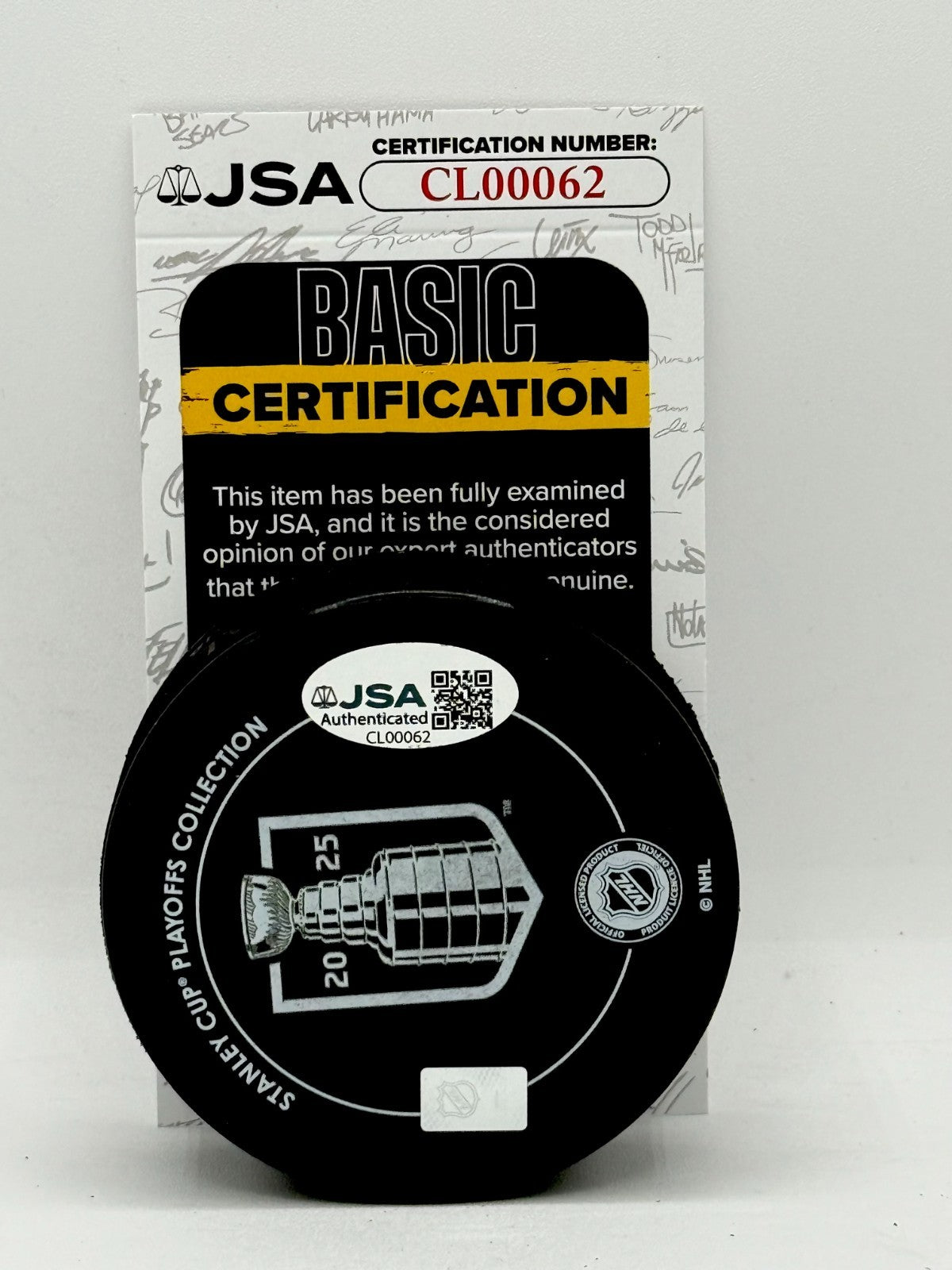 Jaycob Megna signed Florida Panthers 2025 Stanley Cup Champs Puck JSA