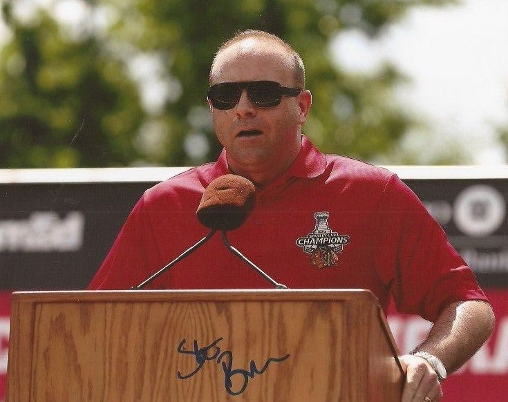 Stan Bowman signed Chicago Blackhawks 8x10 photo autographed Hawks