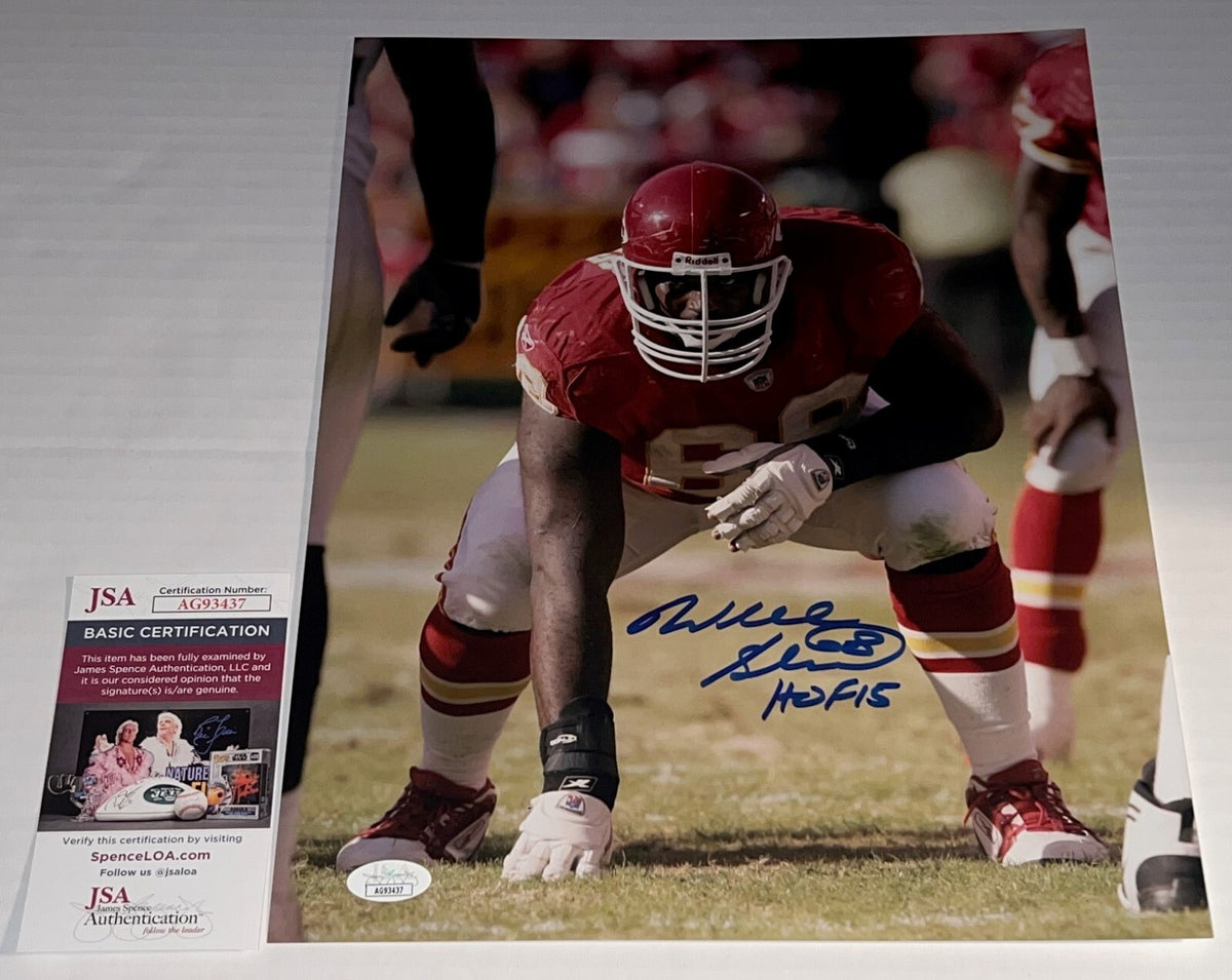 Will Shields signed Kansas City Chiefs 11x14 photo autographed W/ HOF Insc JSA